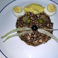 recette TARTARE DE CHAMPIGNONS DEGUISE EN CHAT