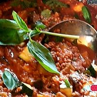 recette Bolognese à l'aubergine courgette et basilic