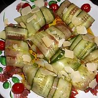 recette Roulades de concombre en carpaccio