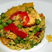 recette Plat de riz au poulet et ses légumes