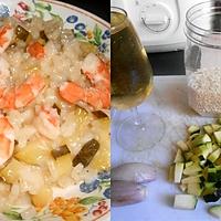 recette RISOTTO AU CHAMPAGNE ZUCCHINA E GAMBERETTI