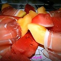 recette Melon au jambon Serrano et pastèque (très simple)