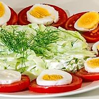 recette Salade de tomates et concombre aux oeufs