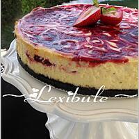 recette Gâteau au fromage et aux spirales de fraises