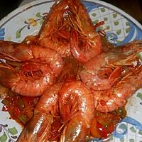 recette Gambas aux poivrons