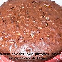 recette Brownie chocolat, noix, pistaches, papaye