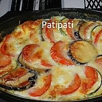 recette Plat aux légumes gratinés à la mozzarella et aux oeufs