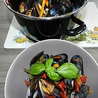 recette Moules sauce provençale piquante au basilic