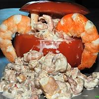 recette Tomates farcies aux crevettes et scampis relevés