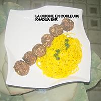 recette Boulettes de bœuf/spaghettis safranés