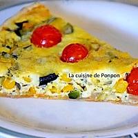 recette Tarte au maïs, courgette et tomates cerises