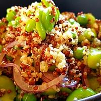 recette Quinoa rouge et blanc aux fèves et petits pois ( chaud ou froid )