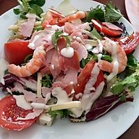 recette Assiette de salade jambon de campagne crevettes