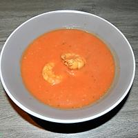 recette Velouté aux tomates et scampis avec une pointe d'amande