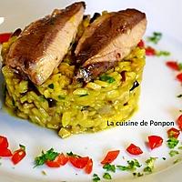 recette Risotto aux champignons des bois accompagné de sardines à l'huile d'olive