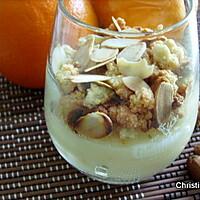 recette Petites crème d'orange et son crumble aux amandes