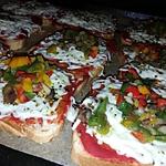 recette Pain de mie Pizza poivrons champignons
