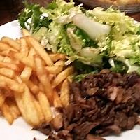 recette Recette tres dure .... Salade frite viande kebab