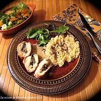 recette Poitrine de poulet farcie, sauge et champignons +