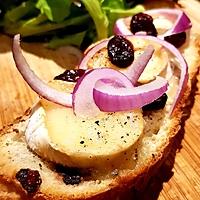 recette Tartine chaude au chèvre et cramberies