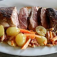 recette Magret de canard et ses carottes aux raisins blancs