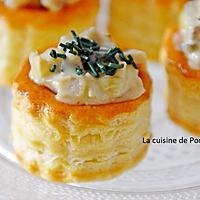 recette Mini zakouski feuilleté de duxelles de champignons des bois et spiruline