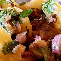 recette Salade de pommes de terres aux lentilles et à la coriandre