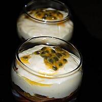 recette Verrine sauce chocolat,orange,mousse aux fruits de la passion