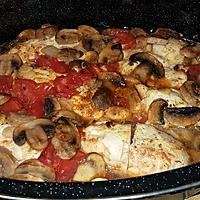recette Émincé de poulet aux tomates et aux champignons