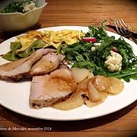 recette Rôti de porc et poires caramélisées +