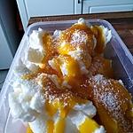 recette Oeufs à la neige et coulis mangue et framboise