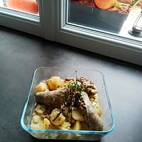 recette Andouillettes de canard mijotées au vin blanc et  pommes de terre au thym