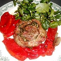 recette ROULE D'AGNEAU POIVRONS GRILLES