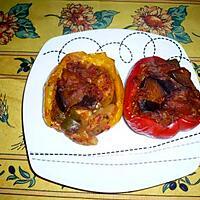 recette Poivrons farcis blancs de volaille/ ratatouille