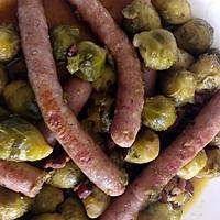 recette choux de bruxelles lardons chipolatas