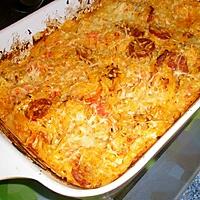 recette Gratin de courge spaghetti au chorizo et chèvre