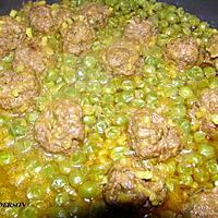 recette Boulettes de viande hache et petits pois