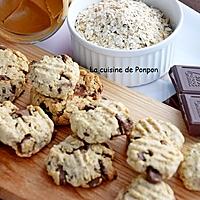 recette Cookies aux flocons d'avoine, beurre de cacahuète et pépites de chocolat