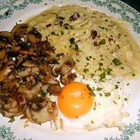 recette OEUF AU PLAT PUREE AUX NOISETTES