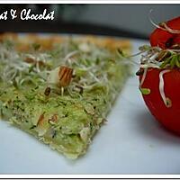 recette ** Fine Tarte feuilletée au Pesto de Courgette parfumé à l' Amande, Basilic et Parmesan**