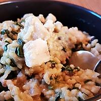 recette Risotto au cabillaud épinards champignons