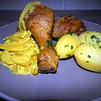 recette Pilons de poulet sauce à l'oignon curcuma et Ras el Hanout