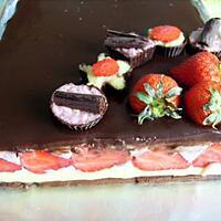 recette Entremets fraises-chocolat