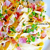 recette Tagliatelles au jambon cru, sauce mozza