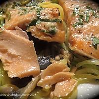 recette Filet de truite et spaghettis de courgette sur plaque