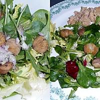 recette MELANGE DE SALADES AUX CHATAIGNES ET THON