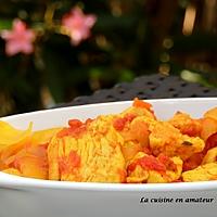 recette Emincé de dinde au curcuma poivrons et lait de coco