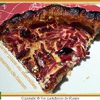 recette Tarte - Pizza au maroilles, allumettes de bacon