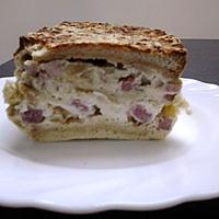 recette croque-cake lardons et oignons