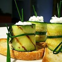 recette Courgettes grillées et fromage frais de chèvre à la ciboulette...